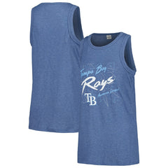 Tampa Bay Rays Soft as a Grape Women's Gauze High Neck Tank Top - Navy - MLB Lifestyle