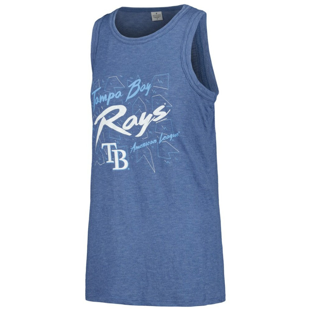 Tampa Bay Rays Soft as a Grape Women's Gauze High Neck Tank Top - Navy - MLB Lifestyle