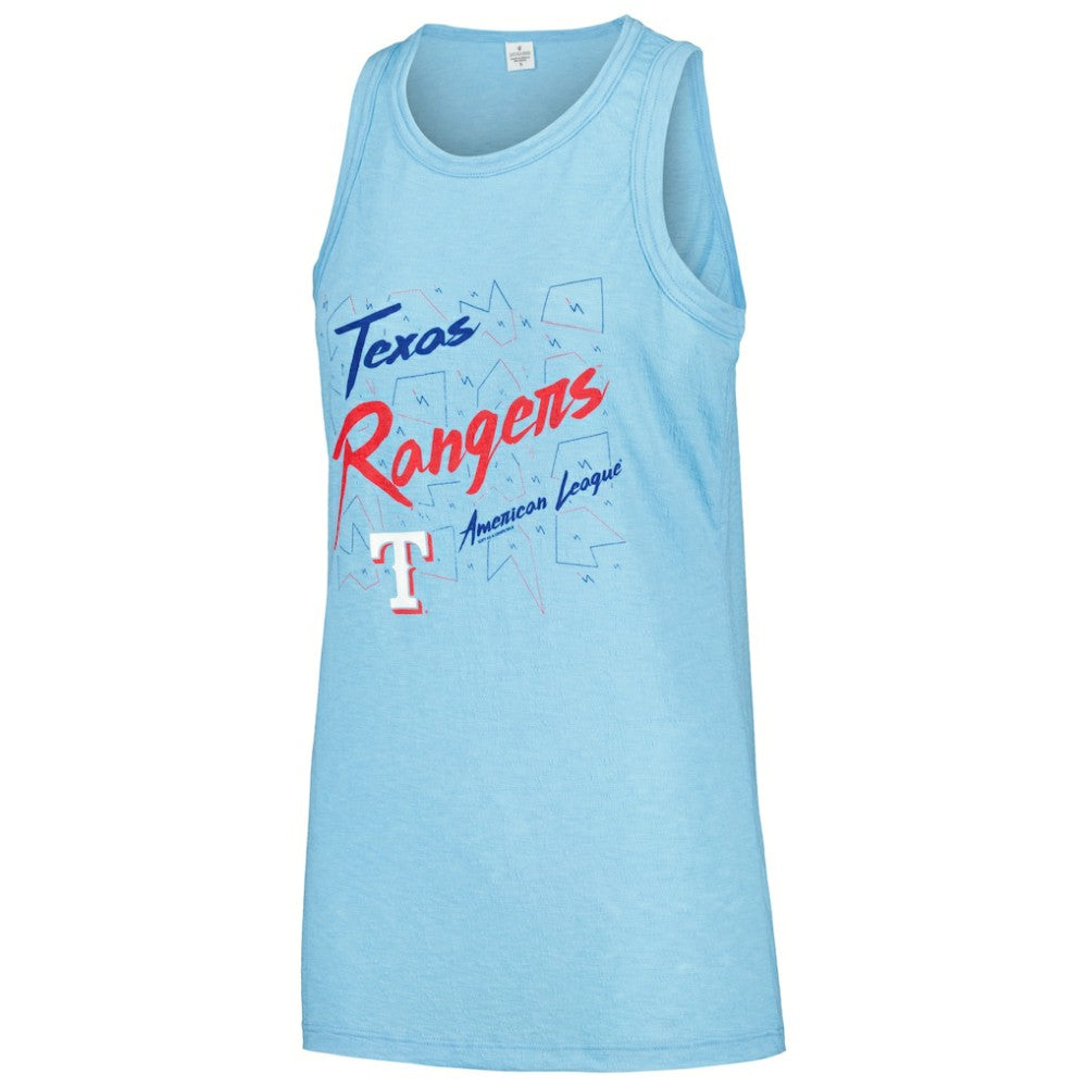 Texas Rangers Soft as a Grape Women's Gauze High Neck Tank Top - Light Blue - MLB Lifestyle