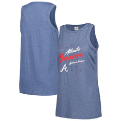 Atlanta Braves Soft as a Grape Women's Gauze High Neck Tank Top - Navy - MLB on Sale