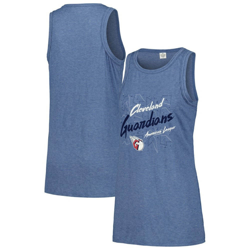 Cleveland Guardians Soft as a Grape Women's Gauze High Neck Tank Top - Navy - MLB Sale