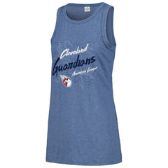 Cleveland Guardians Soft as a Grape Women's Gauze High Neck Tank Top - Navy - MLB Sale