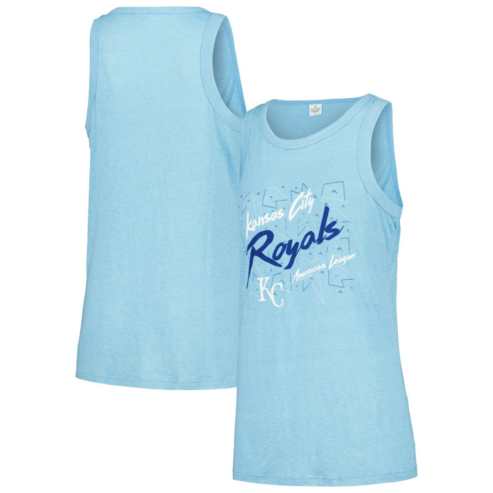 Kansas City Royals Soft as a Grape Women's Gauze High Neck Tank Top - Light Blue - MLB Sale