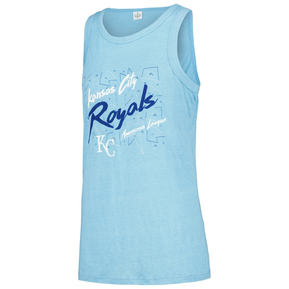 Kansas City Royals Soft as a Grape Women's Gauze High Neck Tank Top - Light Blue - MLB Sale