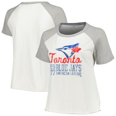 Toronto Blue Jays Soft as a Grape Women's Plus Size Baseball Raglan T-Shirt - White - MLB Lifestyle