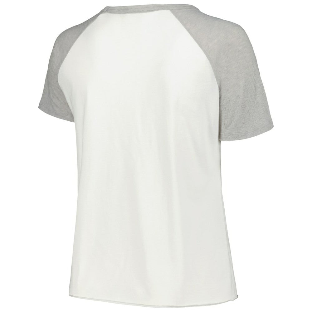 Toronto Blue Jays Soft as a Grape Women's Plus Size Baseball Raglan T-Shirt - White - MLB Lifestyle