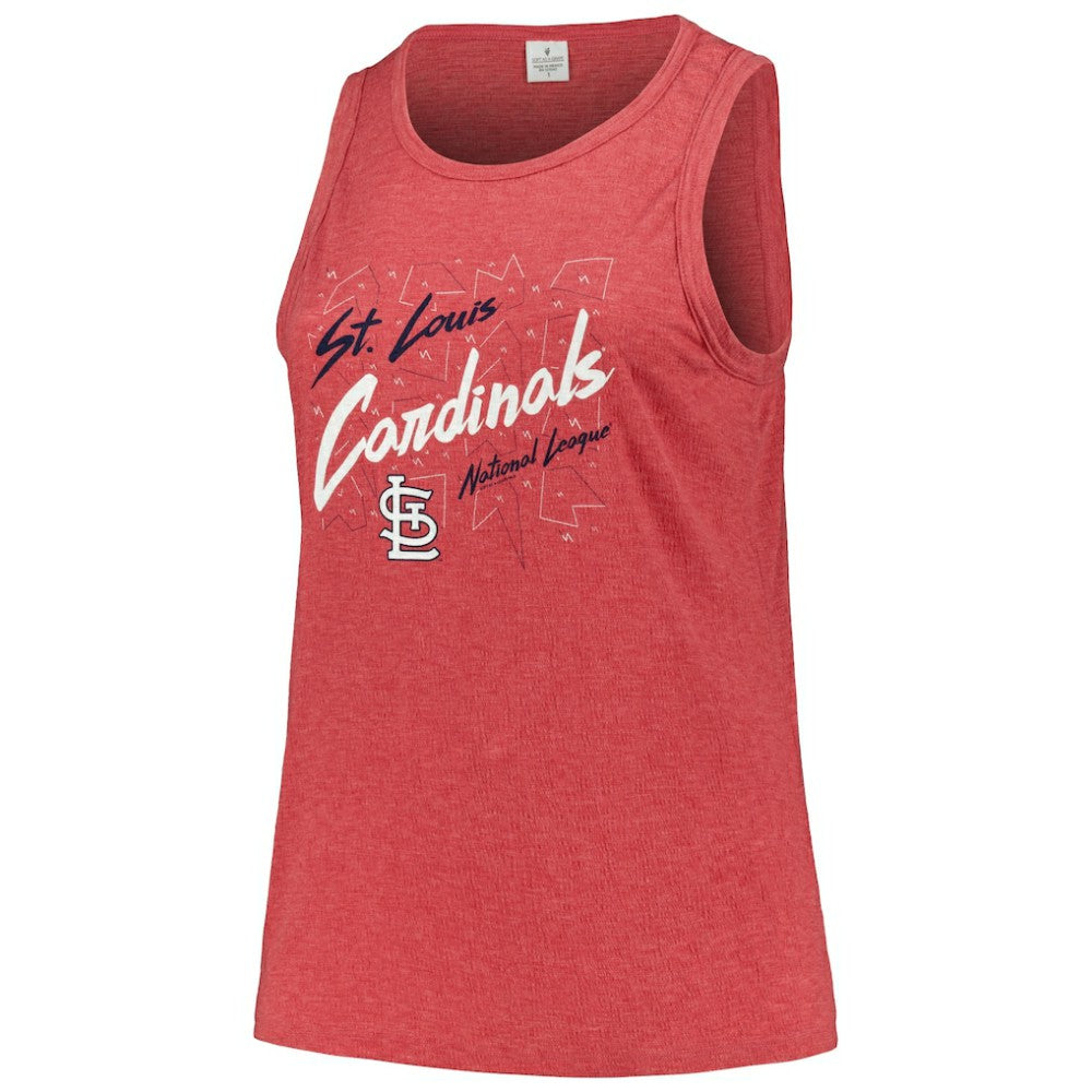 St. Louis Cardinals Soft as a Grape Women's Plus Size Curvy High Neck Tri-Blend Tank Top - Red - MLB Discount