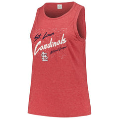 St. Louis Cardinals Soft as a Grape Women's Plus Size Curvy High Neck Tri-Blend Tank Top - Red - MLB Discount