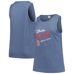 Boston Red Sox Soft as a Grape Women's Plus Size Curvy High Neck Tri-Blend Tank Top - Navy - MLB Online