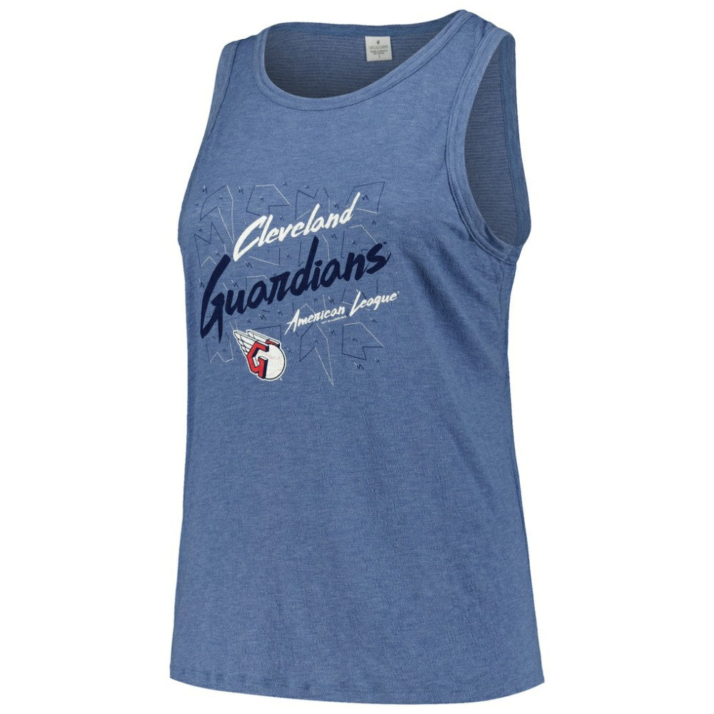Cleveland Guardians Soft as a Grape Women's Plus Size Curvy High Neck Tri-Blend Tank Top - Navy - MLB Online