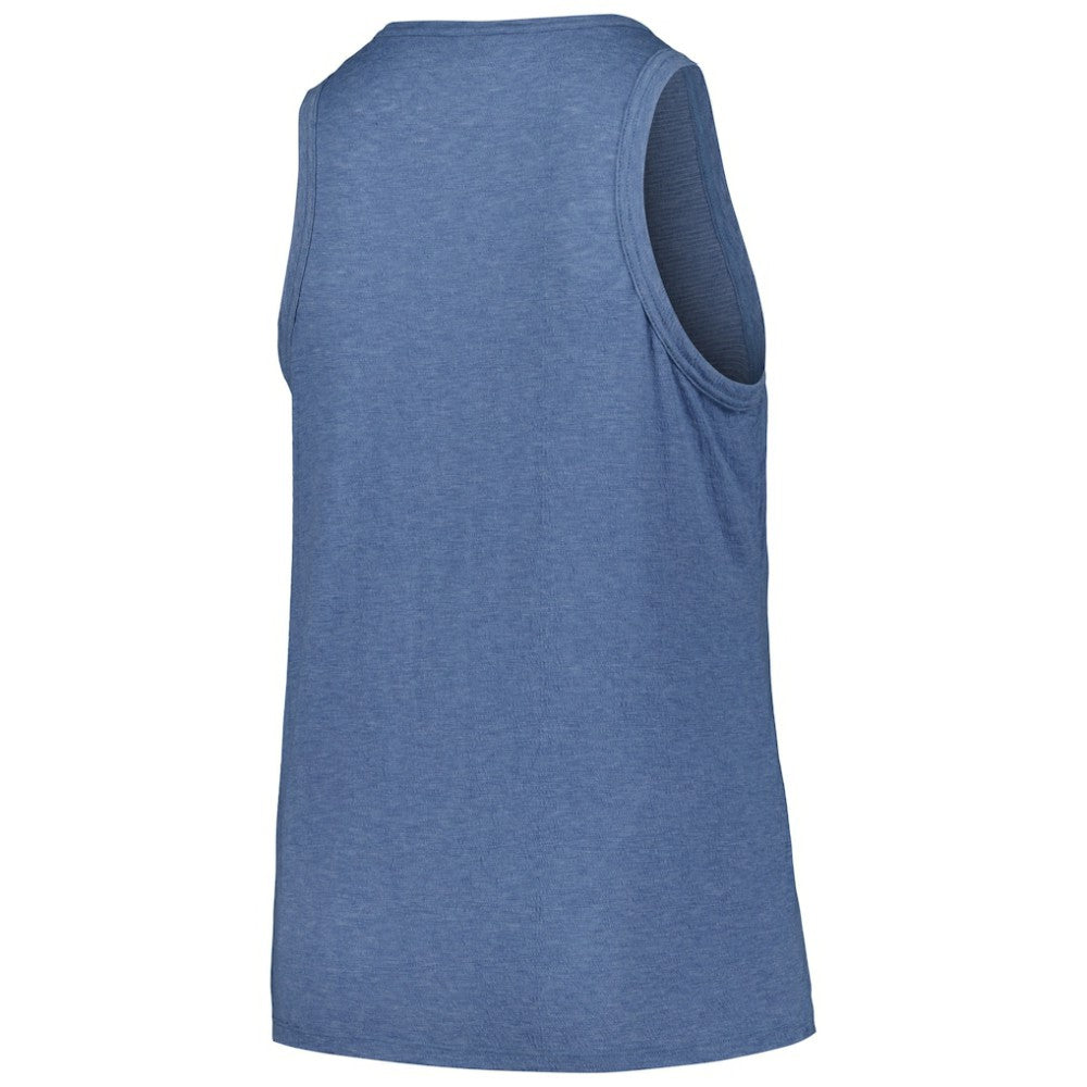 Cleveland Guardians Soft as a Grape Women's Plus Size Curvy High Neck Tri-Blend Tank Top - Navy - MLB Online