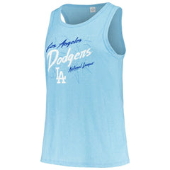 Los Angeles Dodgers Soft as a Grape Women's Plus Size Curvy High Neck Tri-Blend Tank Top - Light Blue - MLB Sale