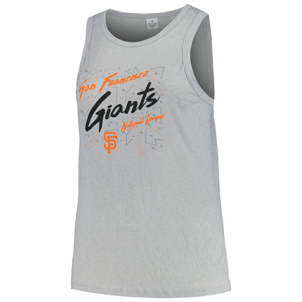 San Francisco Giants Soft as a Grape Women's Plus Size Curvy High Neck Tri-Blend Tank Top - Steel - MLB Discount