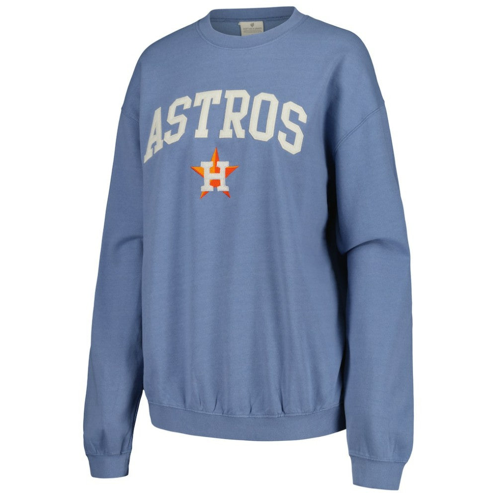 Houston Astros Soft as a Grape Women's Pigment Dye Pullover Sweatshirt - Navy - MLB on Sale