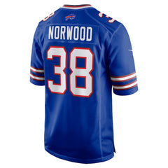 Nike Tre Norwood Buffalo Bills Team Game Jersey Royal