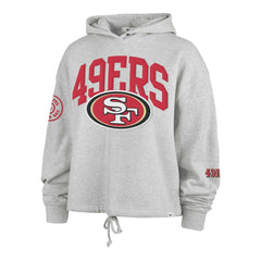 47 brand San Francisco 49ers '47 Women's High Hopes Long Sleeve Cropped Hoodie Heather Gray