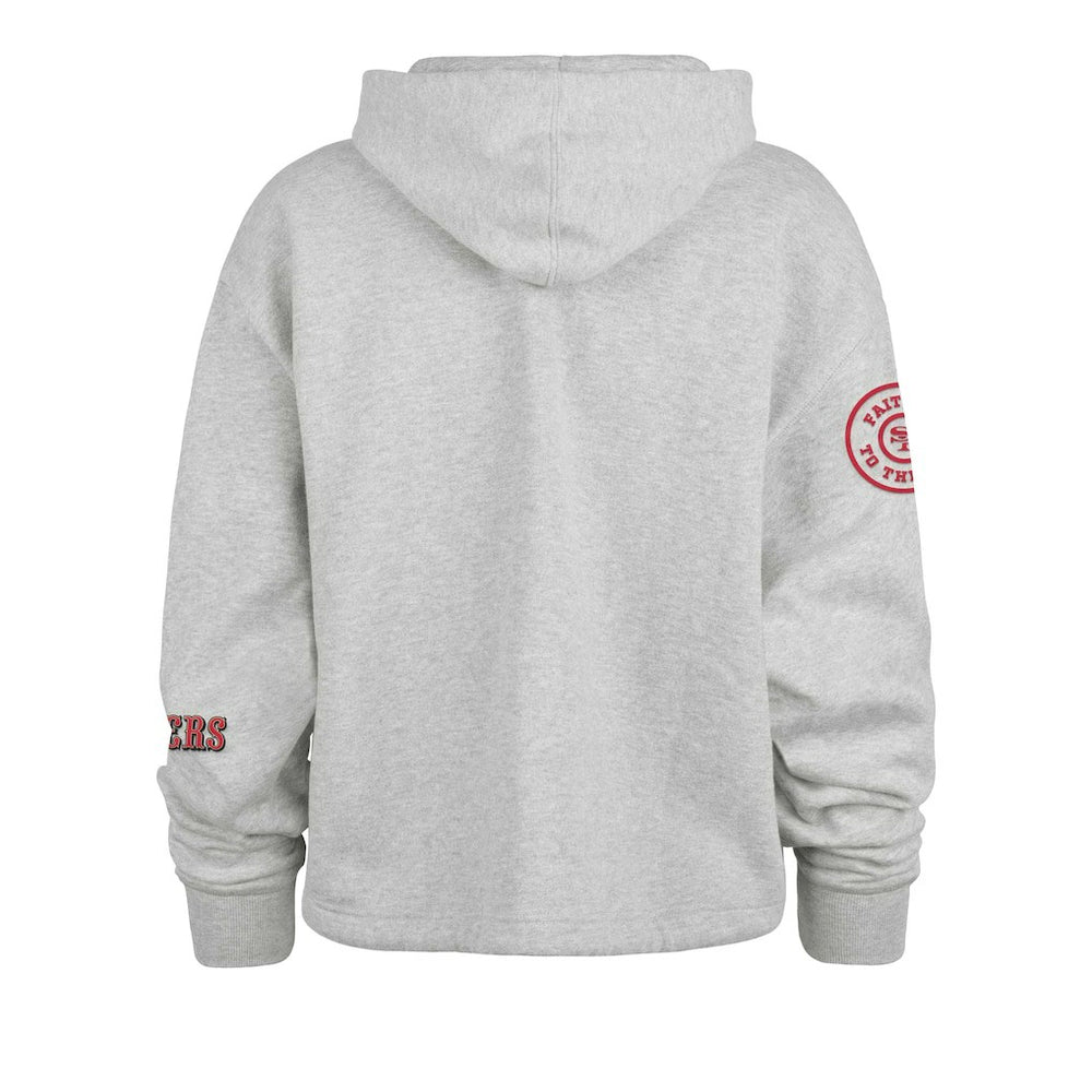 47 brand San Francisco 49ers '47 Women's High Hopes Long Sleeve Cropped Hoodie Heather Gray
