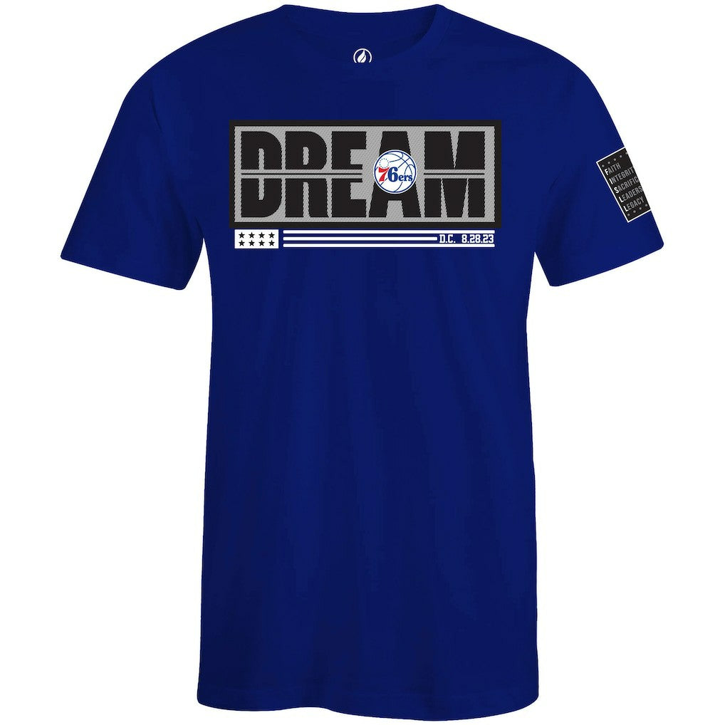 Philadelphia 76ers FISLL x Black History Collection Unisex T-Shirt - Blue