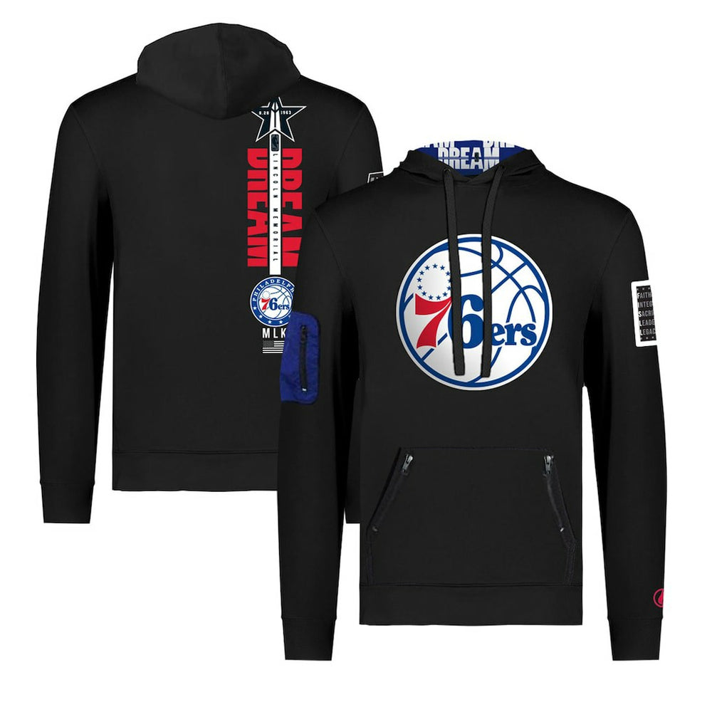 Philadelphia 76ers FISLL x Black History Collection Unisex Pullover Hoodie - Black
