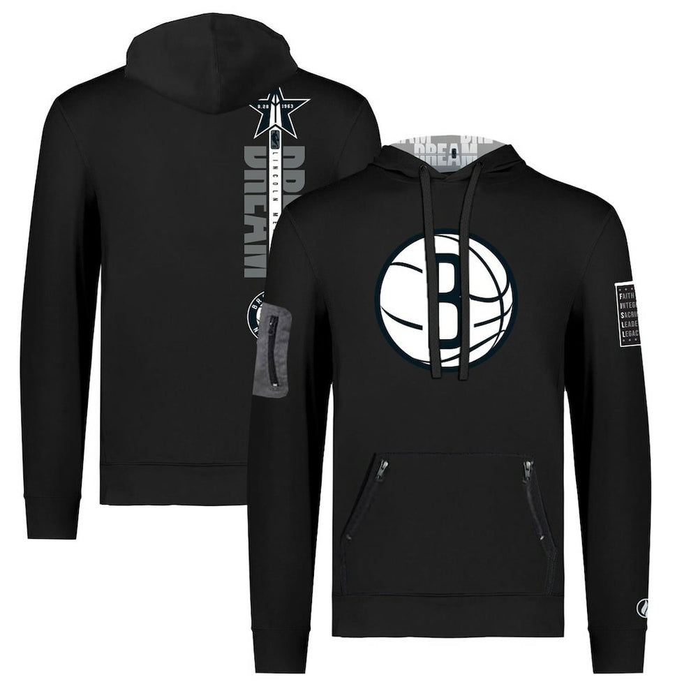 Brooklyn Nets FISLL x Black History Collection Unisex Pullover Hoodie - Black
