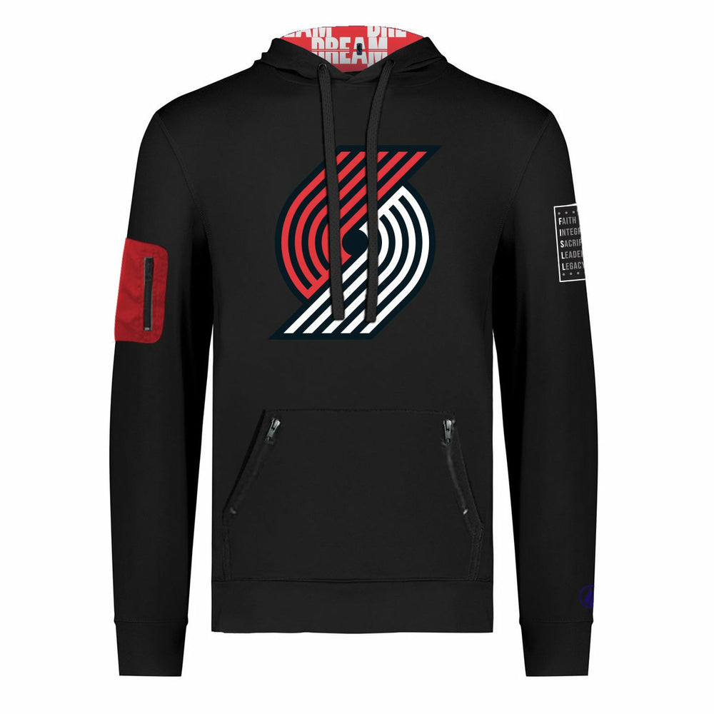 Portland Trail Blazers FISLL x Black History Collection Unisex Pullover Hoodie - Black