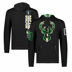 Milwaukee Bucks FISLL x Black History Collection Unisex Pullover Hoodie - Black