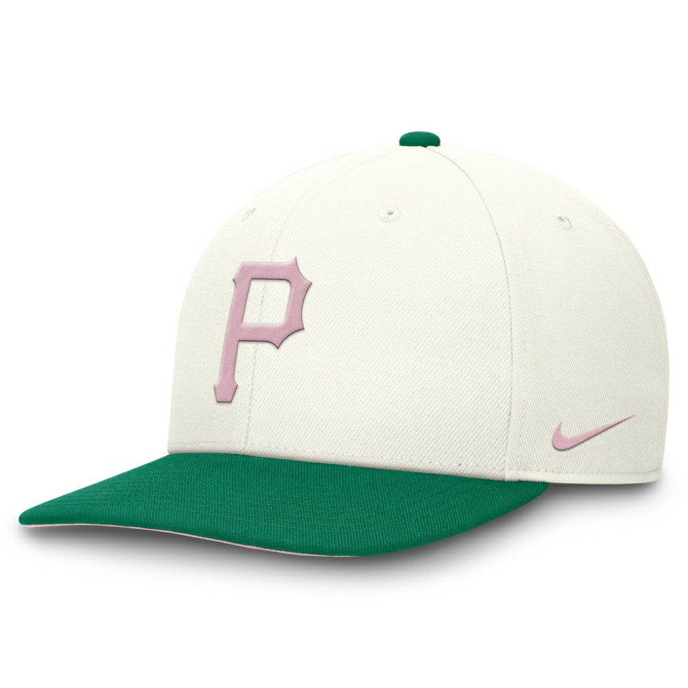Pittsburgh Pirates Nike Sail Pro Performance Snapback Hat - Cream/Green - Nike Lifestyle