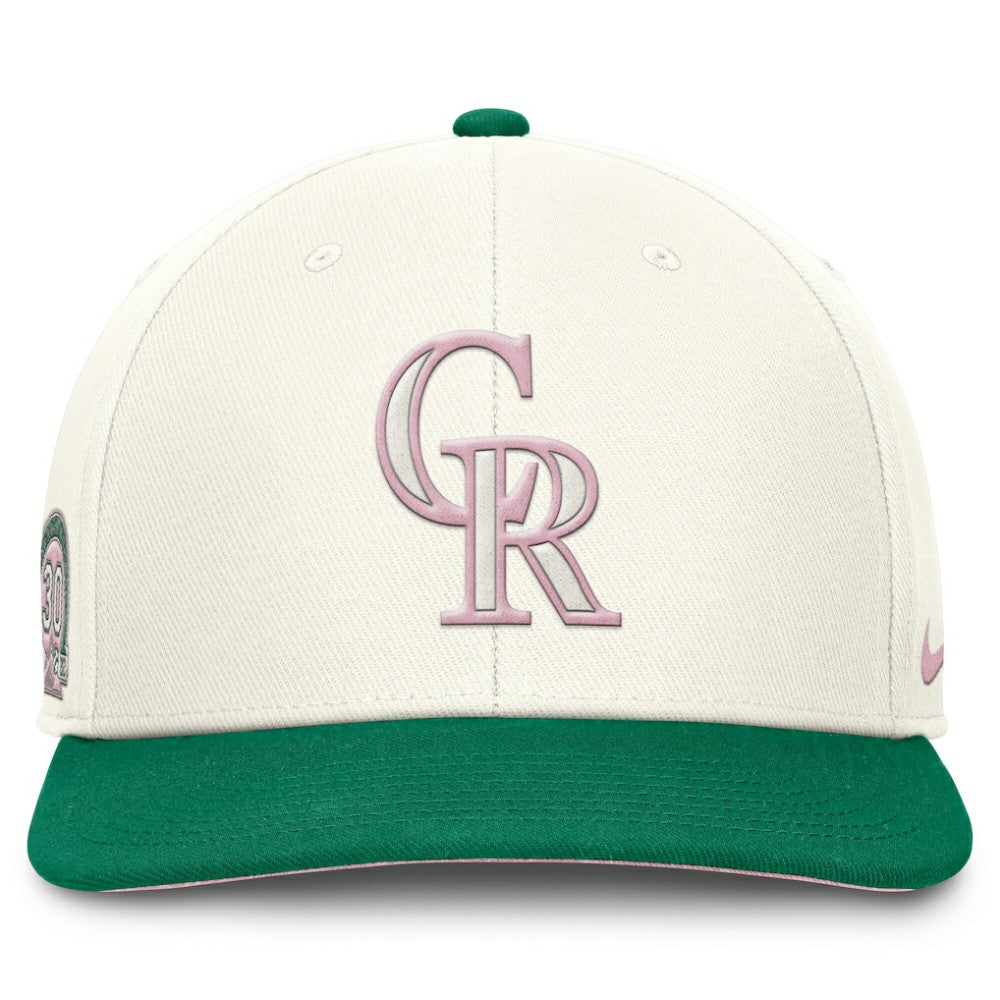 Colorado Rockies Nike Sail Pro Performance Snapback Hat - Cream/Green - Nike Discount