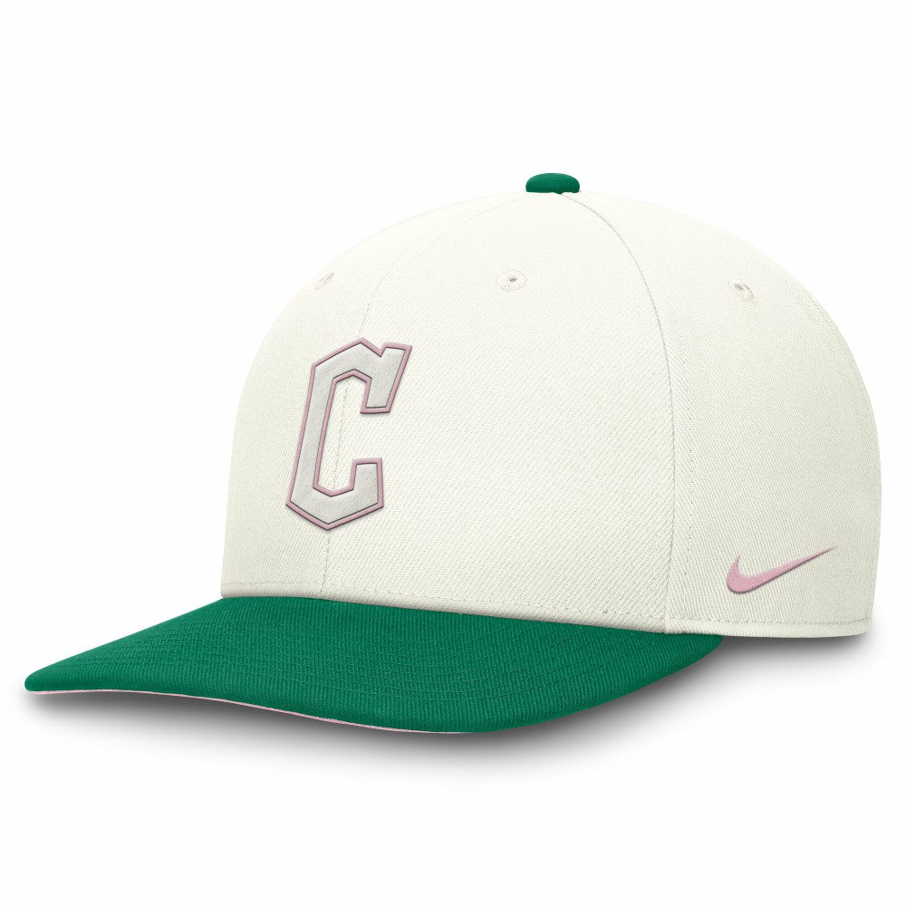 Cleveland Guardians Nike Sail Pro Performance Snapback Hat - Cream/Green - Nike Lifestyle