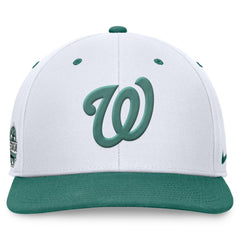 Washington Nationals Nike Bicoastal Two-Tone Pro Performance Snapback Hat - White/Green - Nike Online