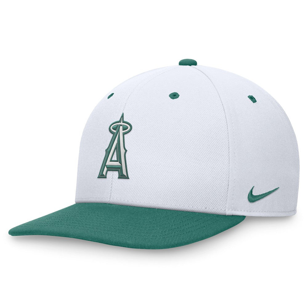 Los Angeles Angels Nike Bicoastal Two-Tone Pro Performance Snapback Hat - White/Green - Nike on Sale