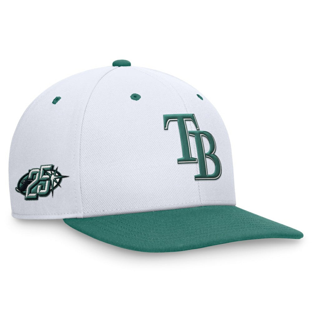 Tampa Bay Rays Nike Bicoastal Two-Tone Pro Performance Snapback Hat - White/Green - Nike on Sale