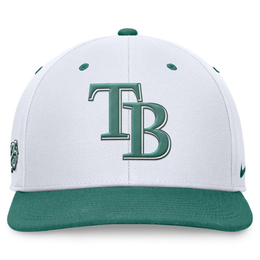 Tampa Bay Rays Nike Bicoastal Two-Tone Pro Performance Snapback Hat - White/Green - Nike on Sale