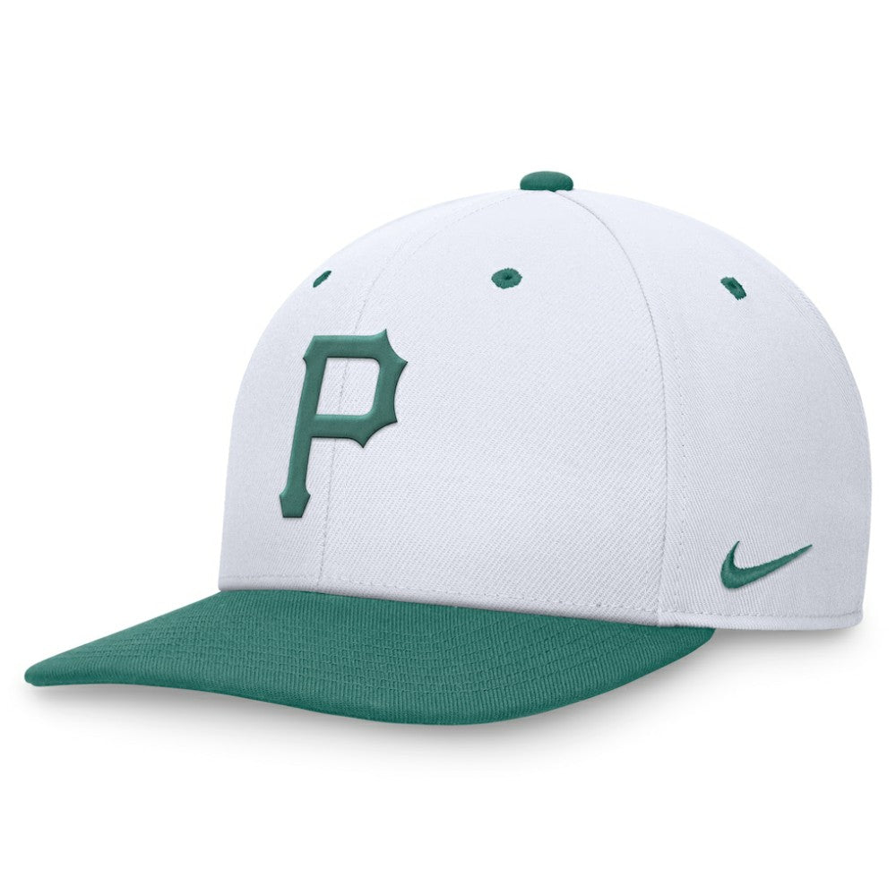 Pittsburgh Pirates Nike Bicoastal Two-Tone Pro Performance Snapback Hat - White/Green - Nike Online