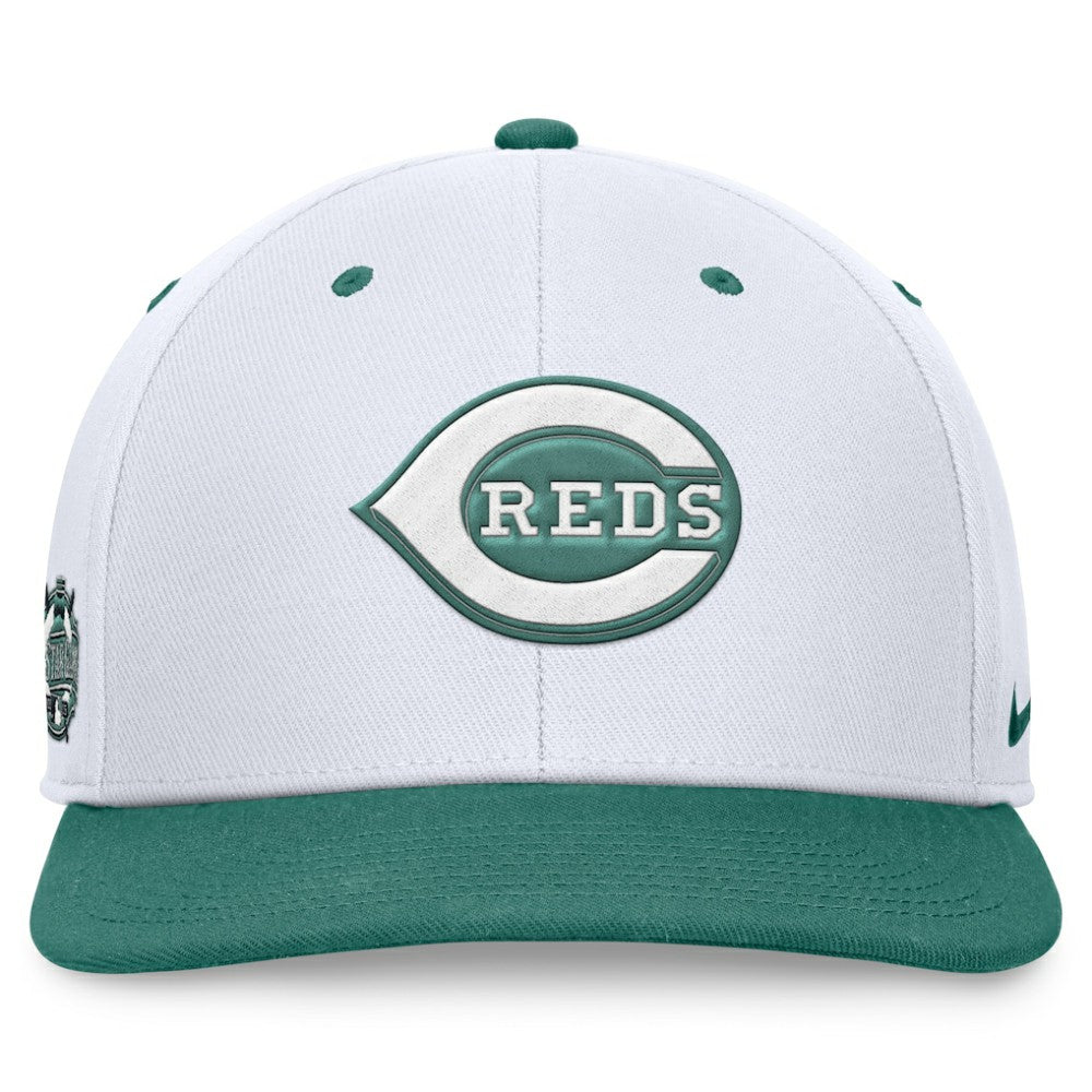 Cincinnati Reds Nike Bicoastal Two-Tone Pro Performance Snapback Hat - White/Green - Nike Sale