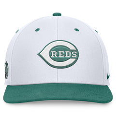 Cincinnati Reds Nike Bicoastal Two-Tone Pro Performance Snapback Hat - White/Green - Nike Sale