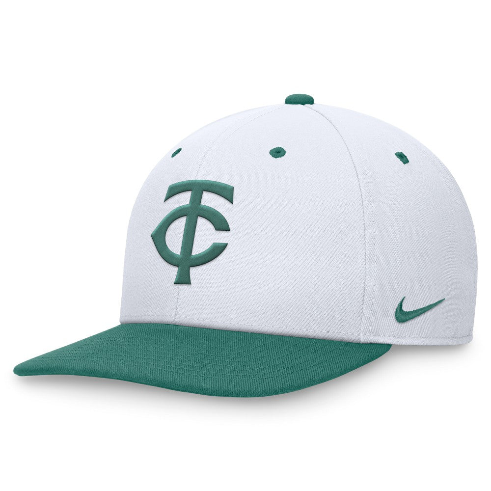 Minnesota Twins Nike Bicoastal Two-Tone Pro Performance Snapback Hat - White/Green - Nike Online