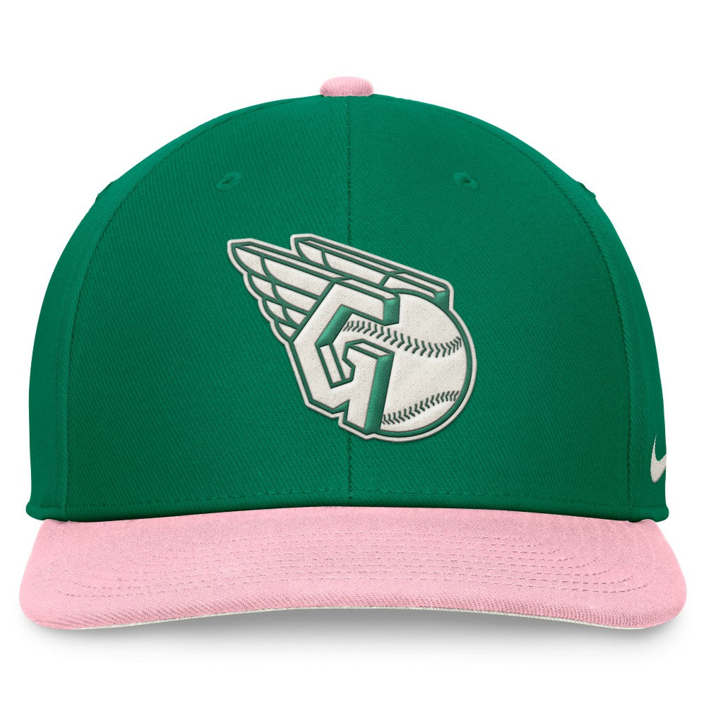 Cleveland Guardians Nike Malachite Pro Performance Snapback Hat - Green/Pink - Nike on Sale