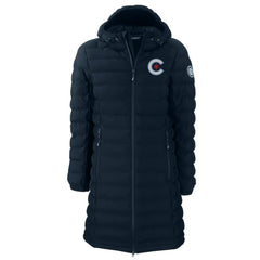 Chicago Cubs Cutter & Buck Women's City Connect Mission Ridge Repreve Eco Insulated Full-Zip Long Puffer Jacket - Navy - MLB Online