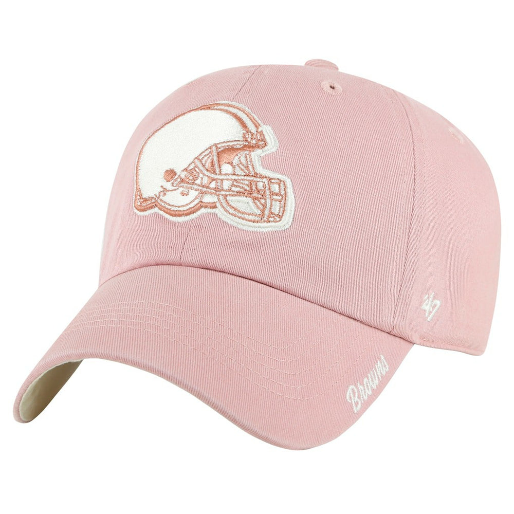 47 brand Cleveland Browns '47 Women's Ballpark Cheer Dusty Rose Clean Up Adjustable Hat Pink