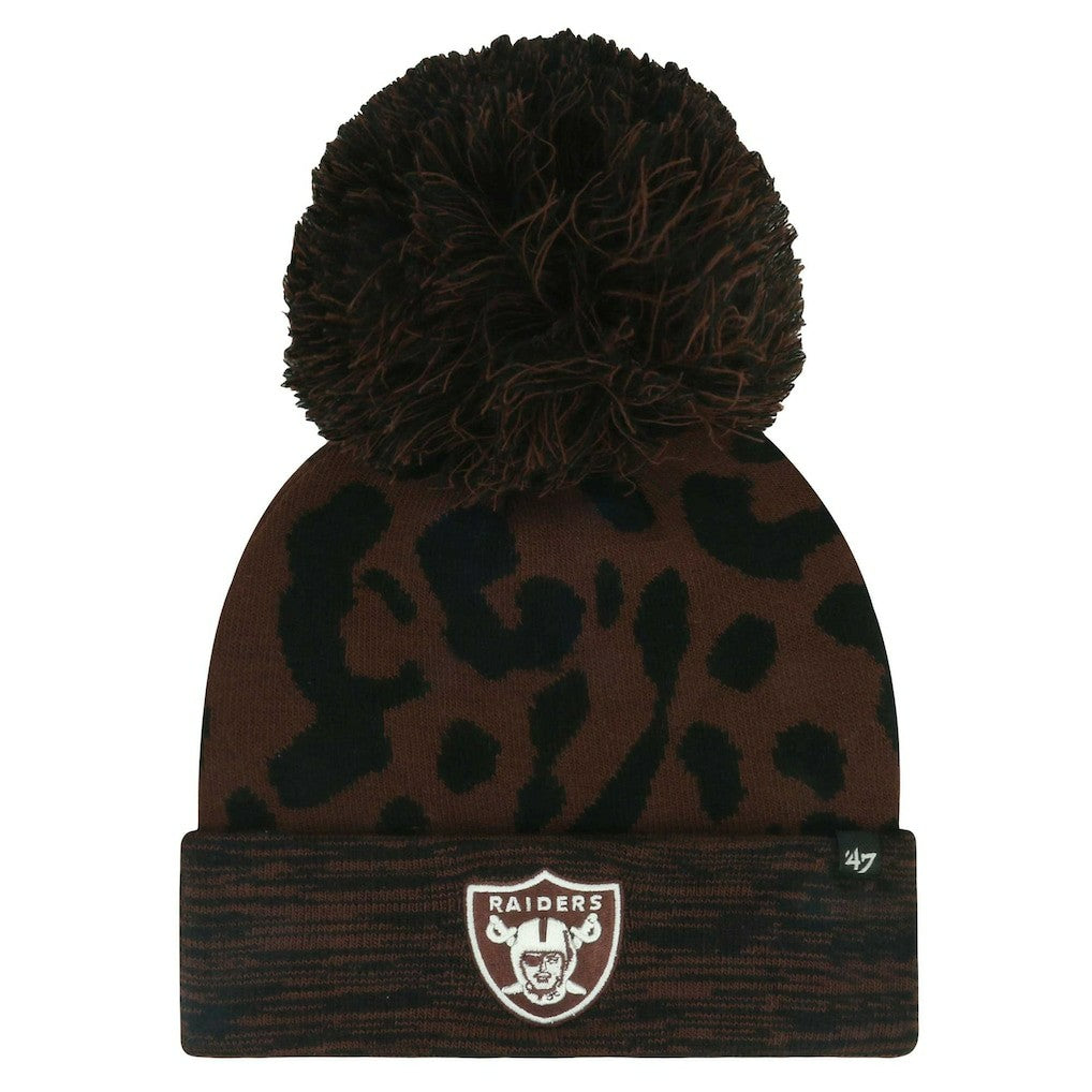 47 brand Las Vegas Raiders '47 Women's Cacao Cuffed Knit Hat with Pom Brown