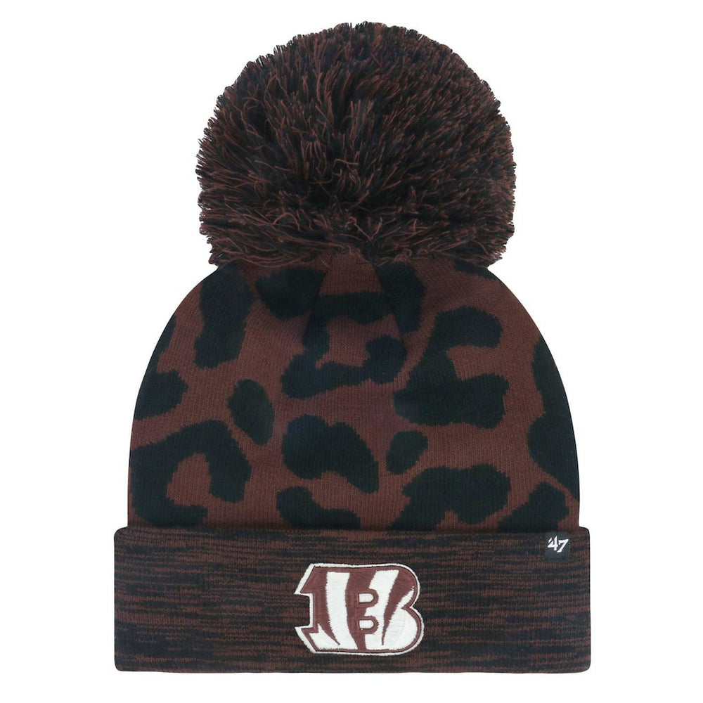 47 brand Cincinnati Bengals '47 Women's Cacao Cuffed Knit Hat with Pom Brown