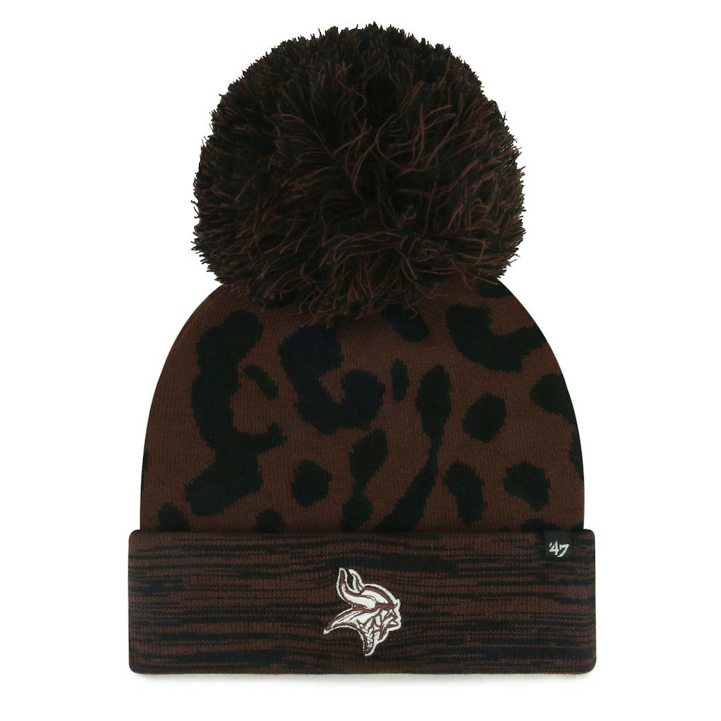 47 brand Minnesota Vikings '47 Women's Cacao Cuffed Knit Hat with Pom Brown