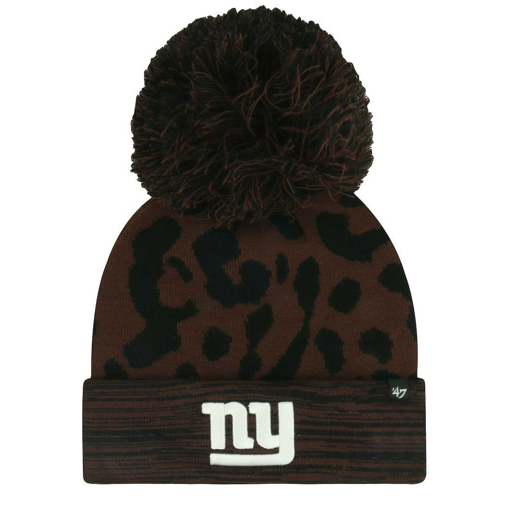 47 brand New York Giants '47 Women's Cacao Cuffed Knit Hat with Pom Brown