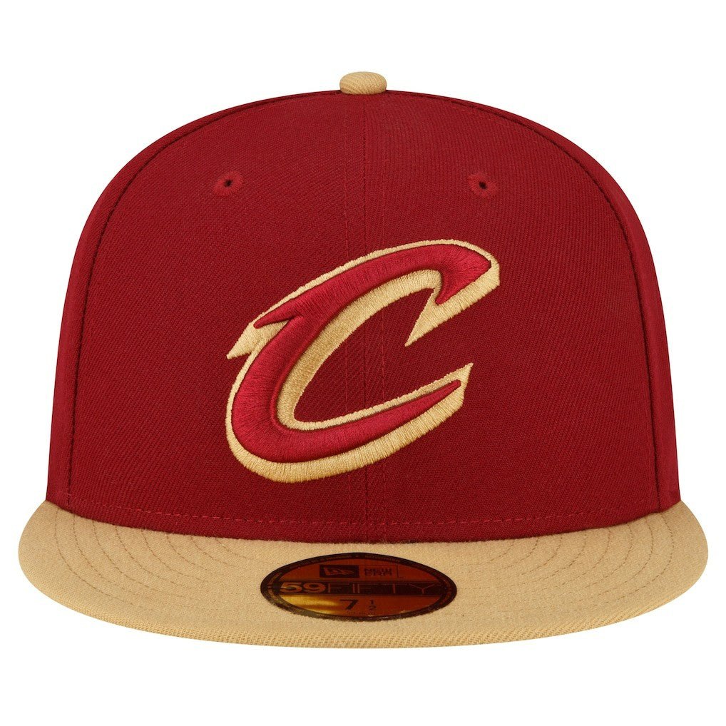 Cleveland Cavaliers 2-Tone 59FIFTY Fitted Hat for sale Wine/Gold | New Era US
