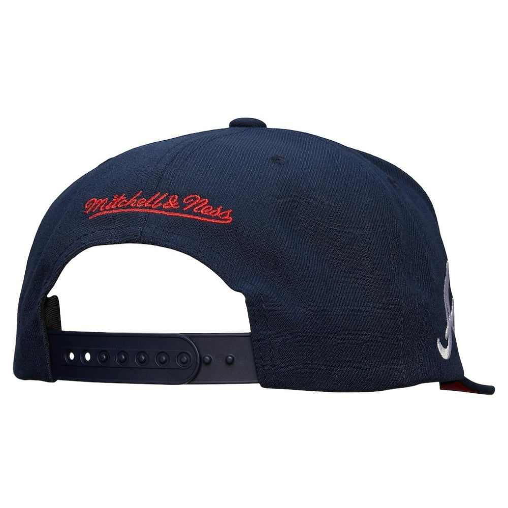 Atlanta Braves Mitchell & Ness Team Tagged Snapback Hat - Navy - Mitchell & Ness Lifestyle