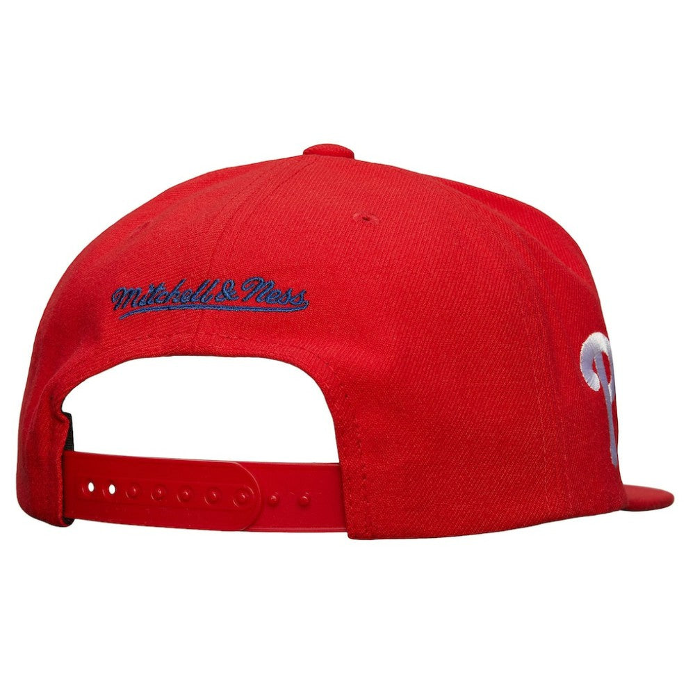 Philadelphia Phillies Mitchell & Ness Team Tagged Snapback Hat - Red - Mitchell & Ness on Sale