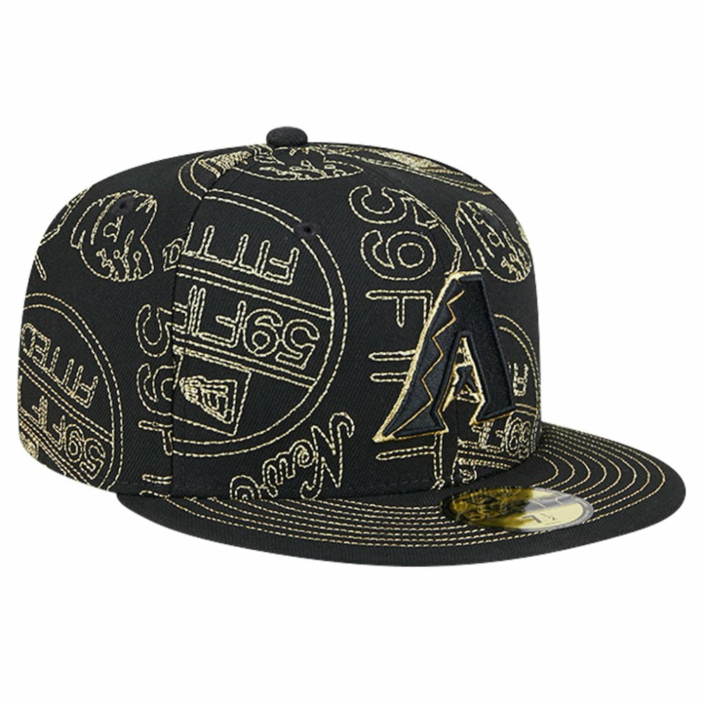 Arizona Diamondbacks New Era 59FIFTY Day Allover Fitted Hat - Black - New Era Lifestyle