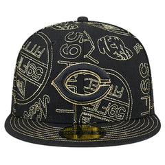 Cincinnati Reds New Era 59FIFTY Day Allover Fitted Hat - Black - New Era Sale