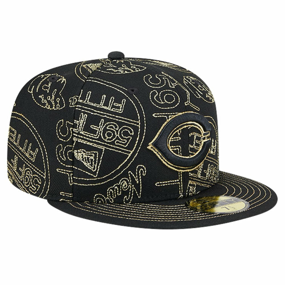 Cincinnati Reds New Era 59FIFTY Day Allover Fitted Hat - Black - New Era Sale